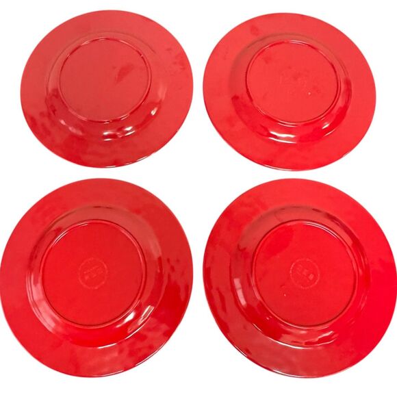 Tuscan Floral Sunflower Melamine Lunch Salad Plates Set Of 4 Red Multicolor - Picture 2 of 9